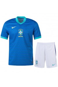 Fotbalové Dres Brazílie Dětské Venkovní Oblečení Copa America 2024 Krátký Rukáv (+ trenýrky)